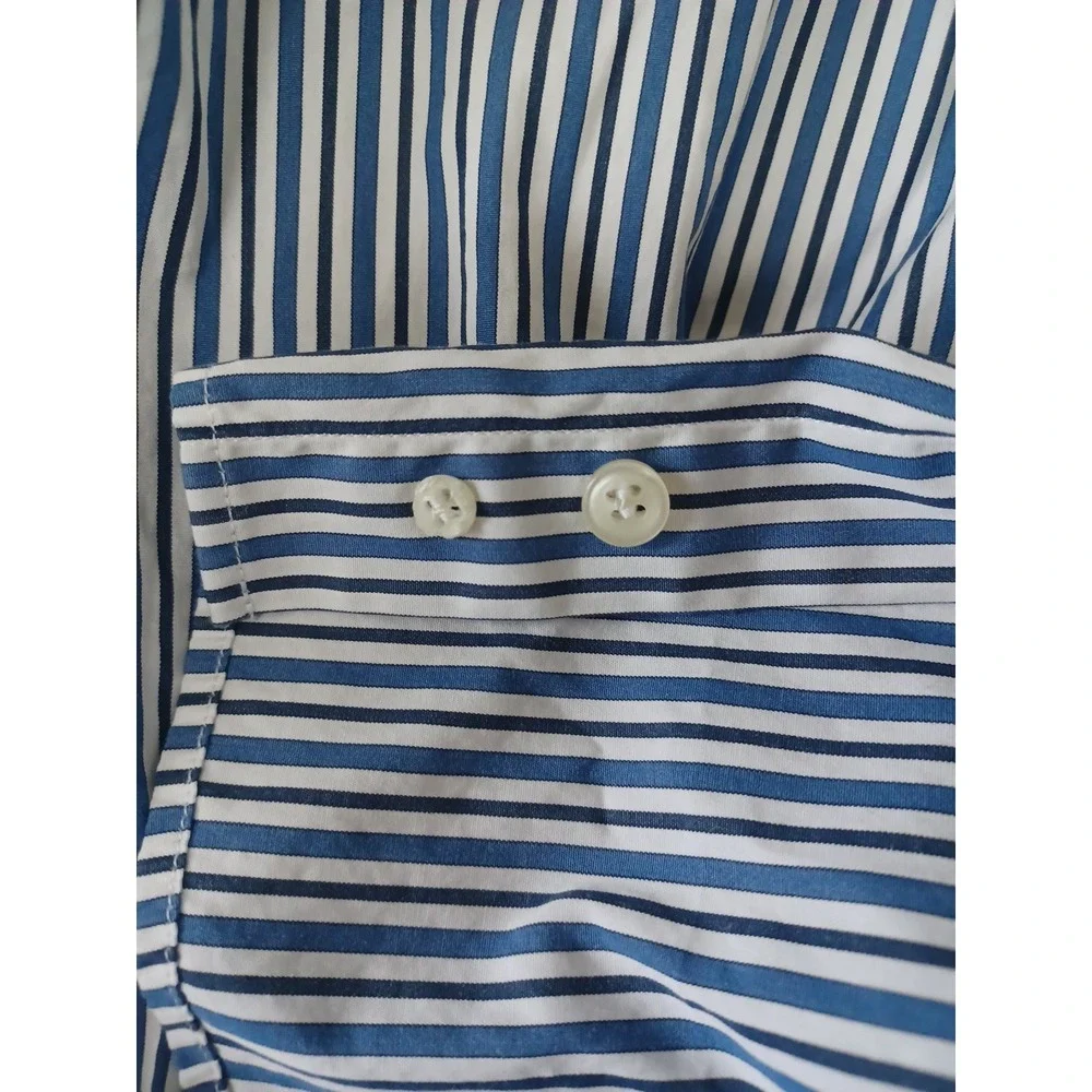Paul‎ & Shark Shirt Mens XL 45 Blue Yellow Striped Adult Yachting Italy Made